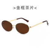 (6 PACK) Wholesale Sunglasses New Arrival Unisex Metal Round Vintage Small 2025 - BulkSunglassesWholesale.com - Gold Frame Tea Lens